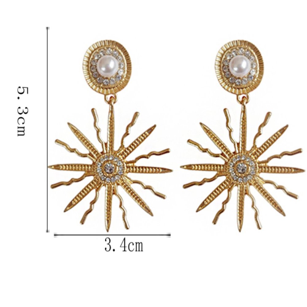 LAST ONE 💖Sun Boho Firework Faux Pearl Earrings - Picture 5 of 9
